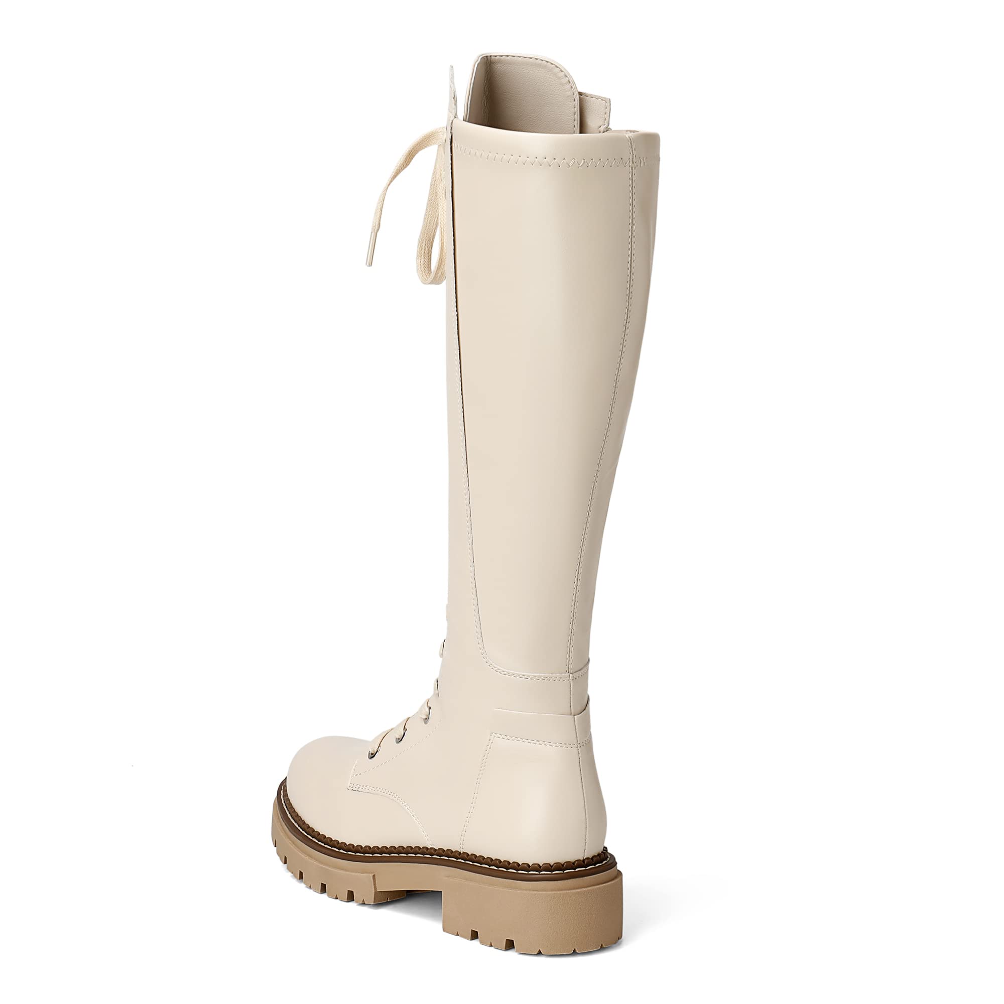 DREAM PAIRS Donna Stivali Alti al Ginocchio Stringate Scarpe Corte Caviglia Casual Boots