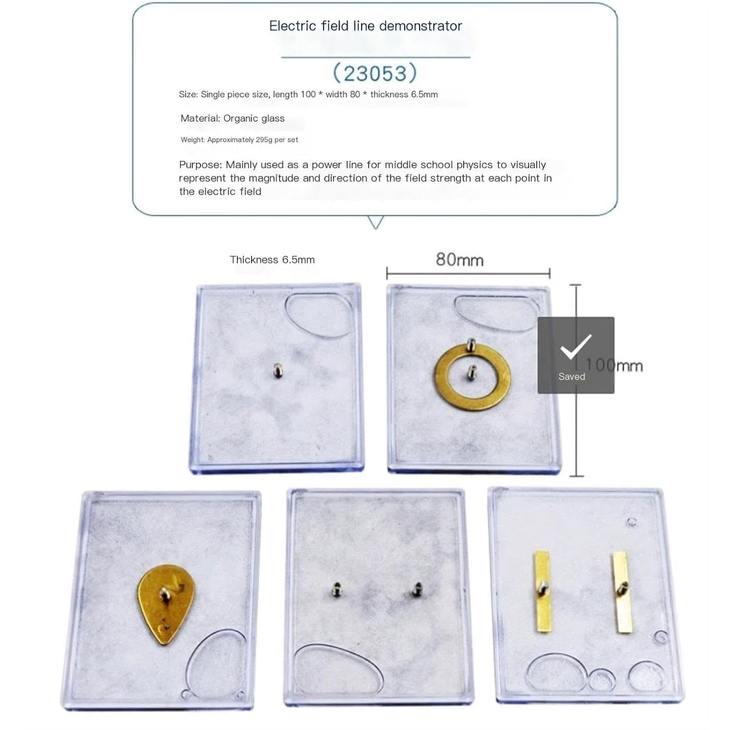 Kit for Test di distribuzione del Campo elettrostatico Multi-Scenario Allineamento Micro Scaglie Proiezione di Linee del Campo Elettrico Elettrodinamica Fisica