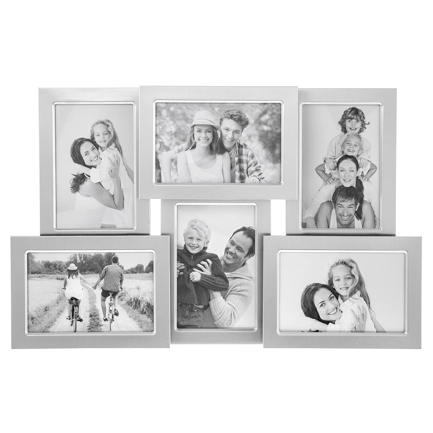 Shudehill Giftware Satin Silver Collage Frame 6 Pictures