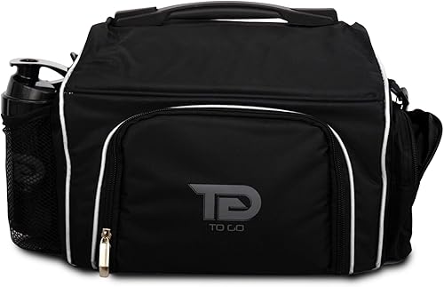 Miniatura 8 de TO GO Bolsa de preparación de comidas, bolsa de almuerzo aislada con 6 recipientes de control de porciones, 2 paquetes de hielo, agitador, caja de