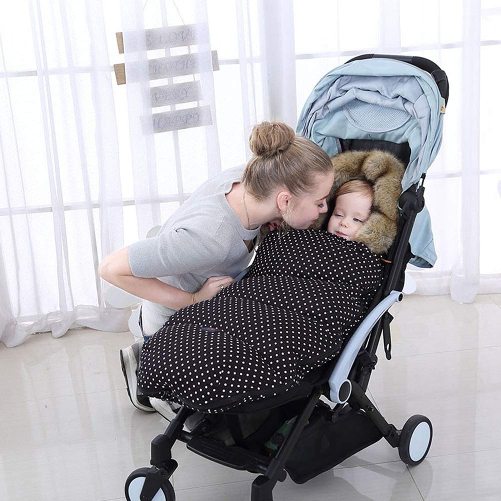 Sacos de Abrigo Carritos Saco de Silla Otoño Invierno Térmica Suave Cómodo Aire Libre Windproof Adecuado Universal Cochecito Silla de Paseo Sillas de Coche (Negro)