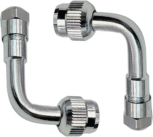 Extensores de vástago de válvula, extensión de válvula de neumático Schrader de 45 grados, 90 grados, 135 grados, compatible con ruedas duales,