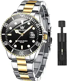 Relógio Masculino Luxo Negócios, à Prova D'água, Mostrador de Data, Quartzo Pulseira em Aço Inoxidável
