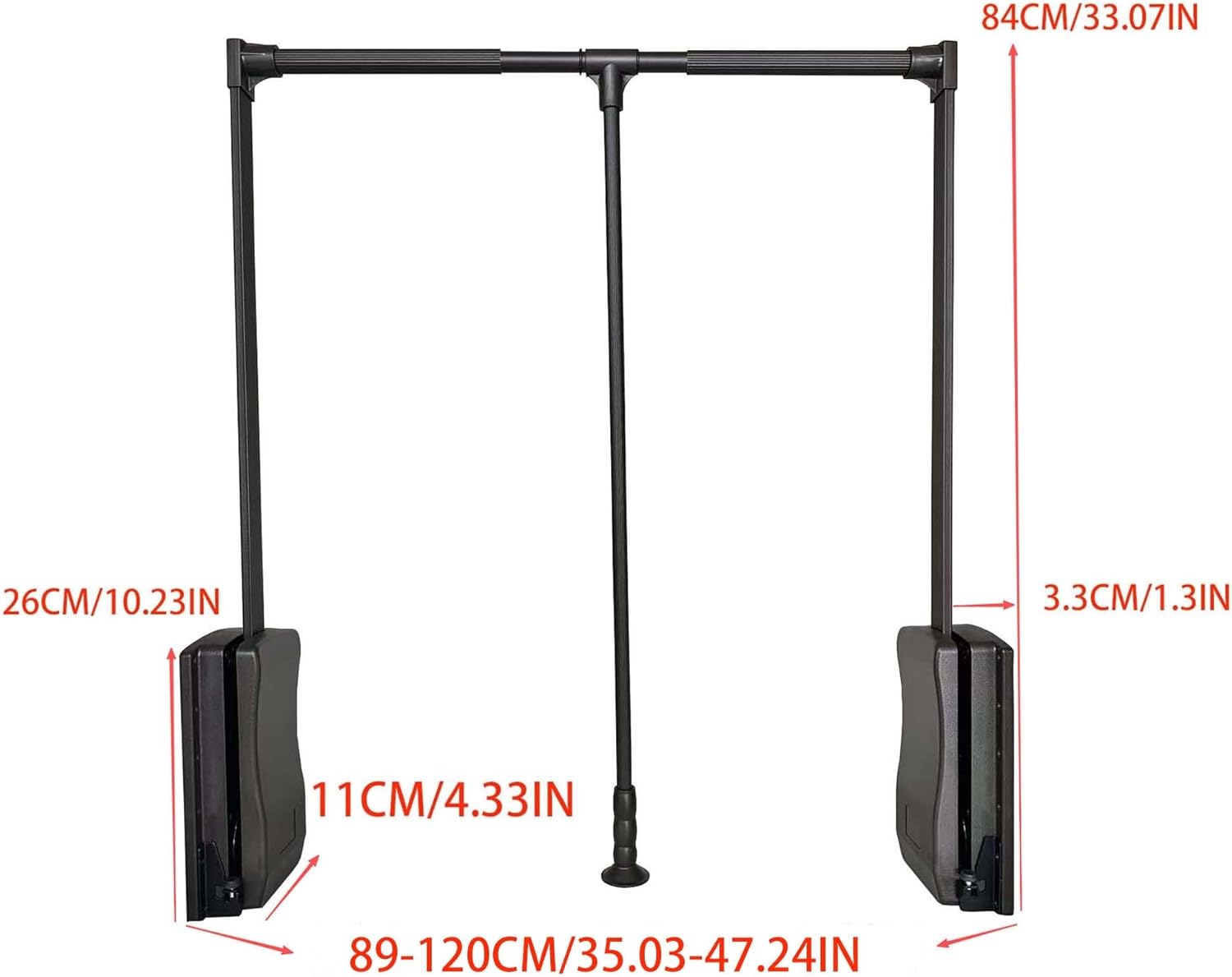 brand Wardrobe lift clothes rack,Pull Down Closet Rod for Hanging Clothes, Retractable Wardrobe Hanger for Cabinet, Aluminium alloy Tubing with Plastic Housing (MOCHA, LARGE:89-120CM/35-47IN)