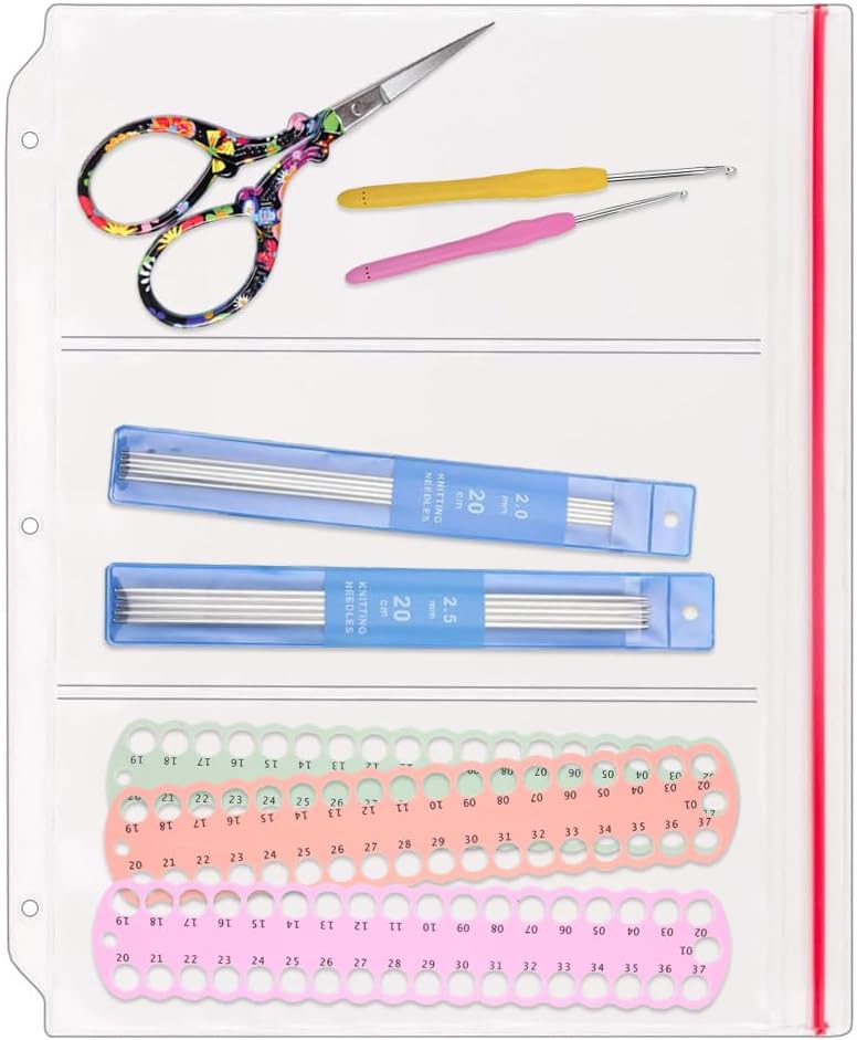 StoreSMART - Multi-Pocket Zipper Binder Page for Crafting & Knitting Supplies – 3 Pocket - 10 Pack - CRFT600-3-10