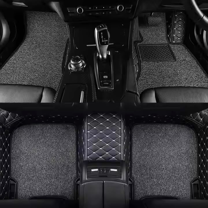 SINEX 7D Car Mat Set for Honda Elevate (Model: 2023–2024), Luxury Leather Double Floor Mat Complete Set, 100% Waterproof and Washable, Color: Black