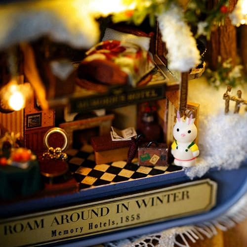 Miniatura 9 de Bricolaje, caja hecha a mano en miniatura, kit para construir, regalos para amigos padres (invierno itinerante)