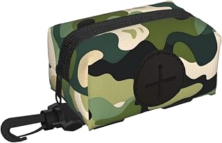 Camouflage Dog Poop Bag Holder Camo Military Waste Bag Dispenser for Leash Portable Poop Bag Carrier Pouch for Dogs