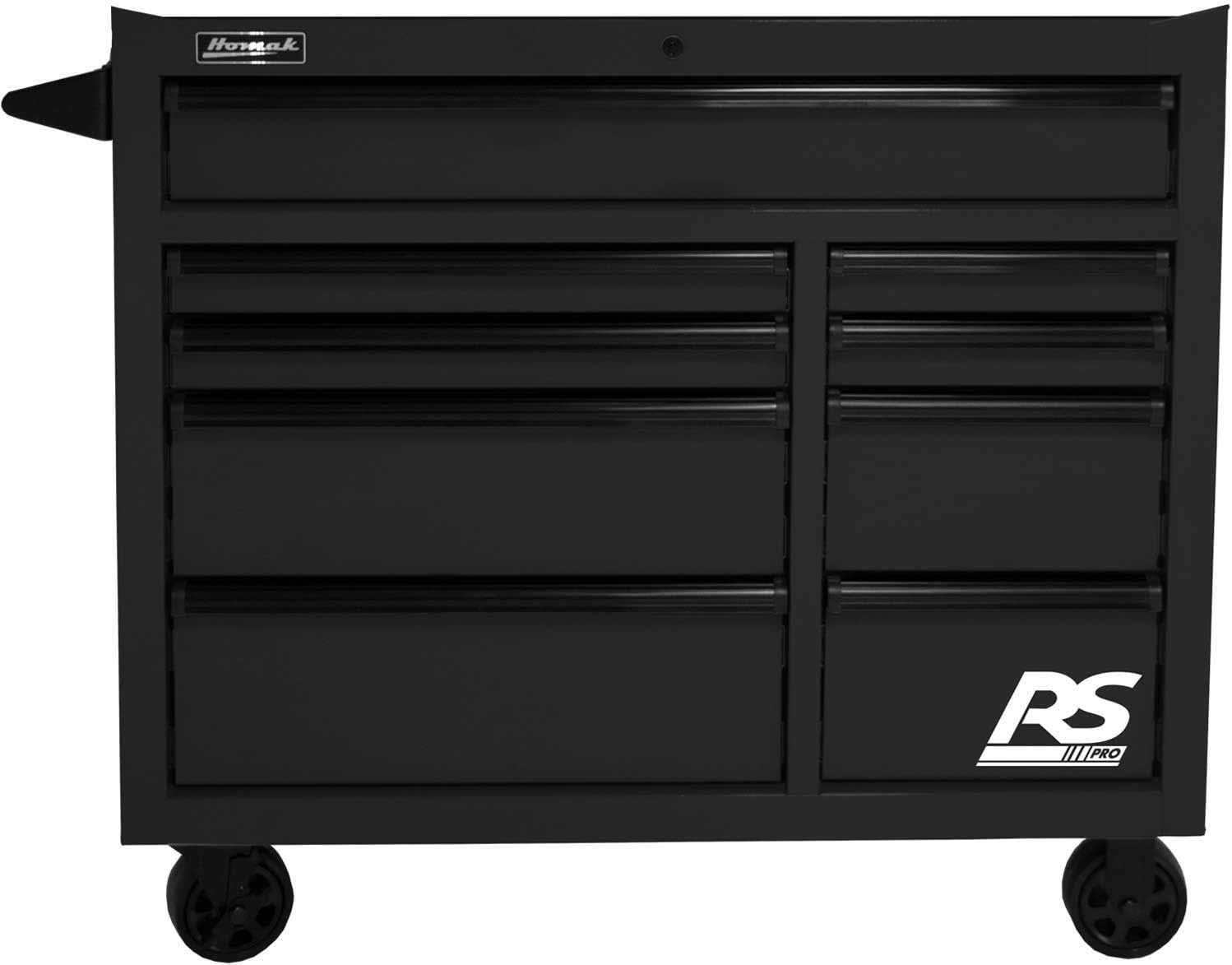 Homak - BK04004193 - RS Pro Series 41W X 24D X 39H 9 Drawer Black Roller Tool Cabinet