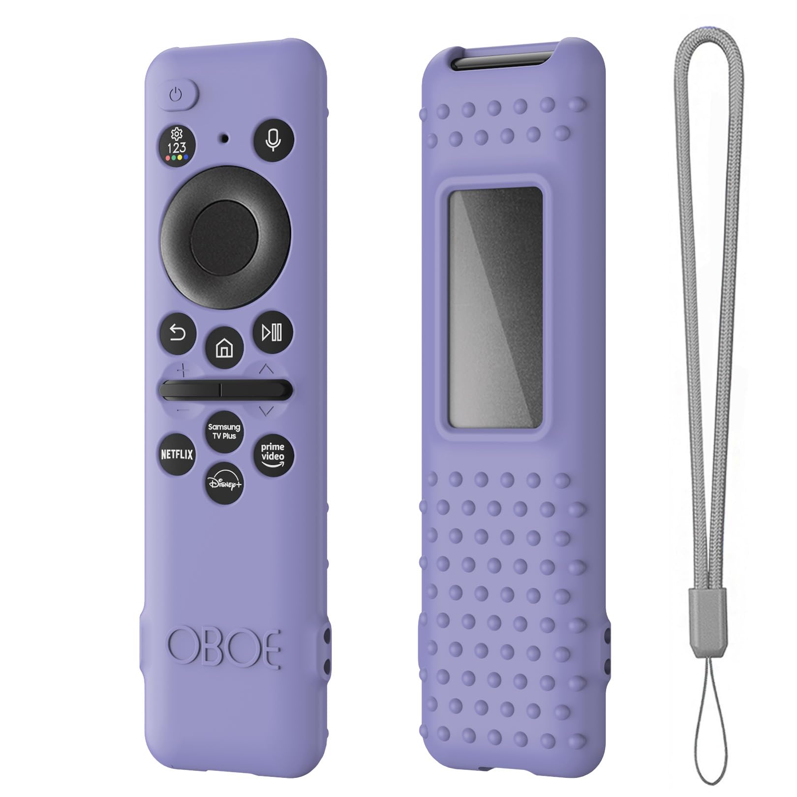 Oboe Silicone Tv Remote Cover Compatible with Samsung Smart Tv Remote 2023 Model TM-2360 E Remote Protective Open Key Case with Lanyard (E-Lavender Grey) [Remote NOT Included]-image-25