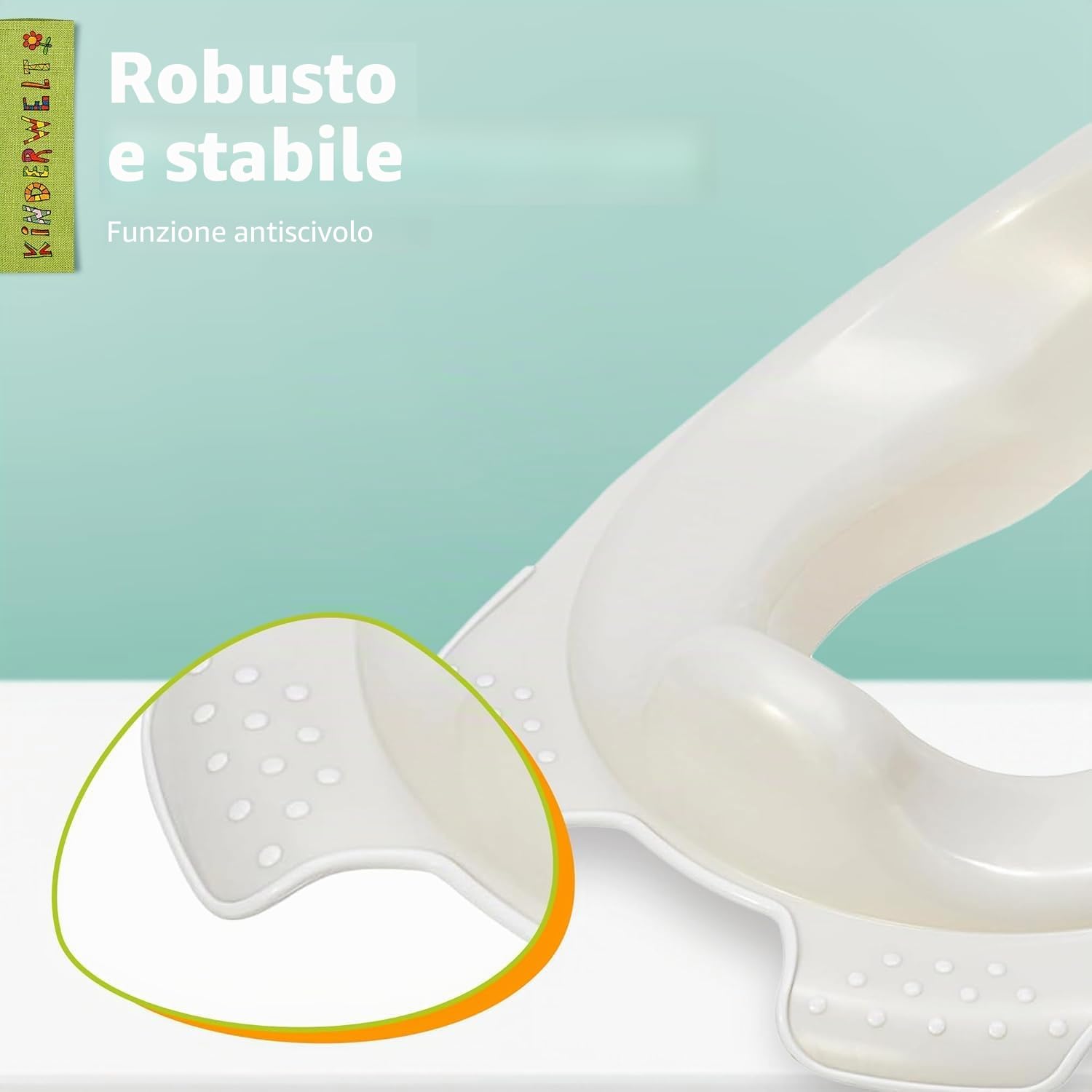KiNDERWELT 2er Set Z: Sedile Wc per Bambini Winnie the Pooh Perl Bianco + Sgabello Scaletta per Wc a Due Stadi