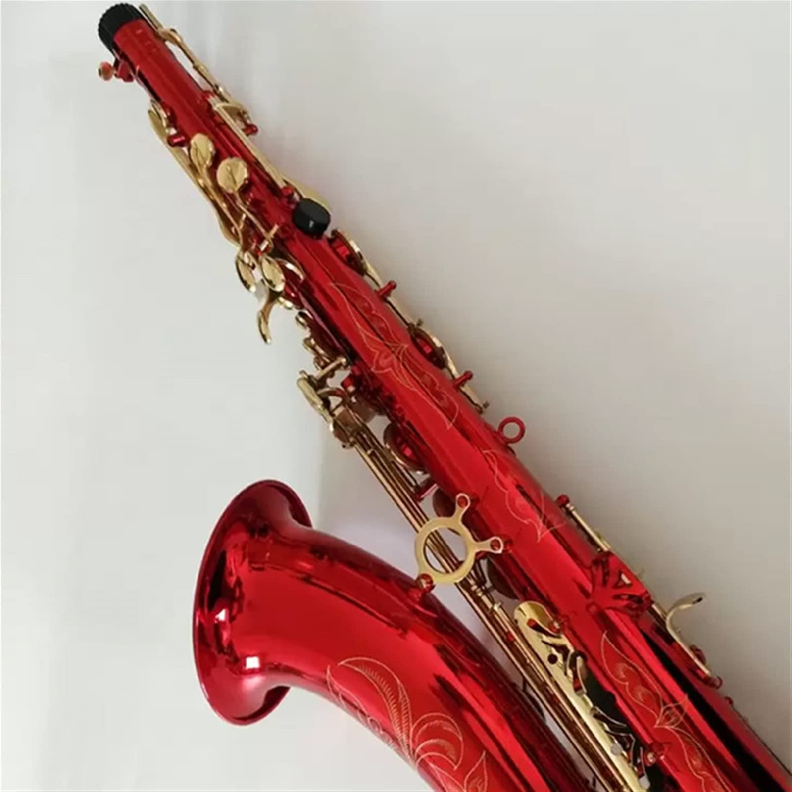 Saxofones Saxofón Tenor Profesional B-Key, Grabado En Latón, Patrón Chapado En Oro, Instrumento De Saxofón Tenor