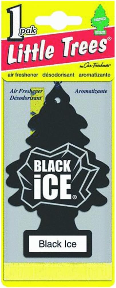 Little Trees Air Freshener Tree MTR0004 Black Ice Fragrance For Car Home Boat Caravan - Single Pack