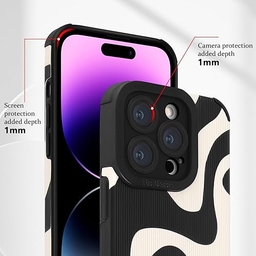 Miniatura 4 de Funda para iPhone 14 Pro, bonito diseño de ondas de cebra para mujeres y niñas, TPU suave, antiarañazos, a prueba de golpes, funda protectora de