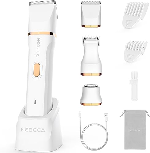 Recortadora de bikini para mujer, maquinilla de afeitar eléctrica 3 en 1 para mujeres con recortadores faciales y afeitadora íntima para pieles