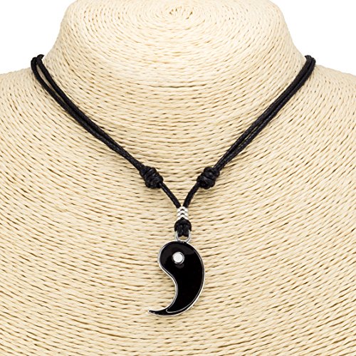 BlueRica Yin and Yang (Couple) Set on Adjustable Cord Necklaces3