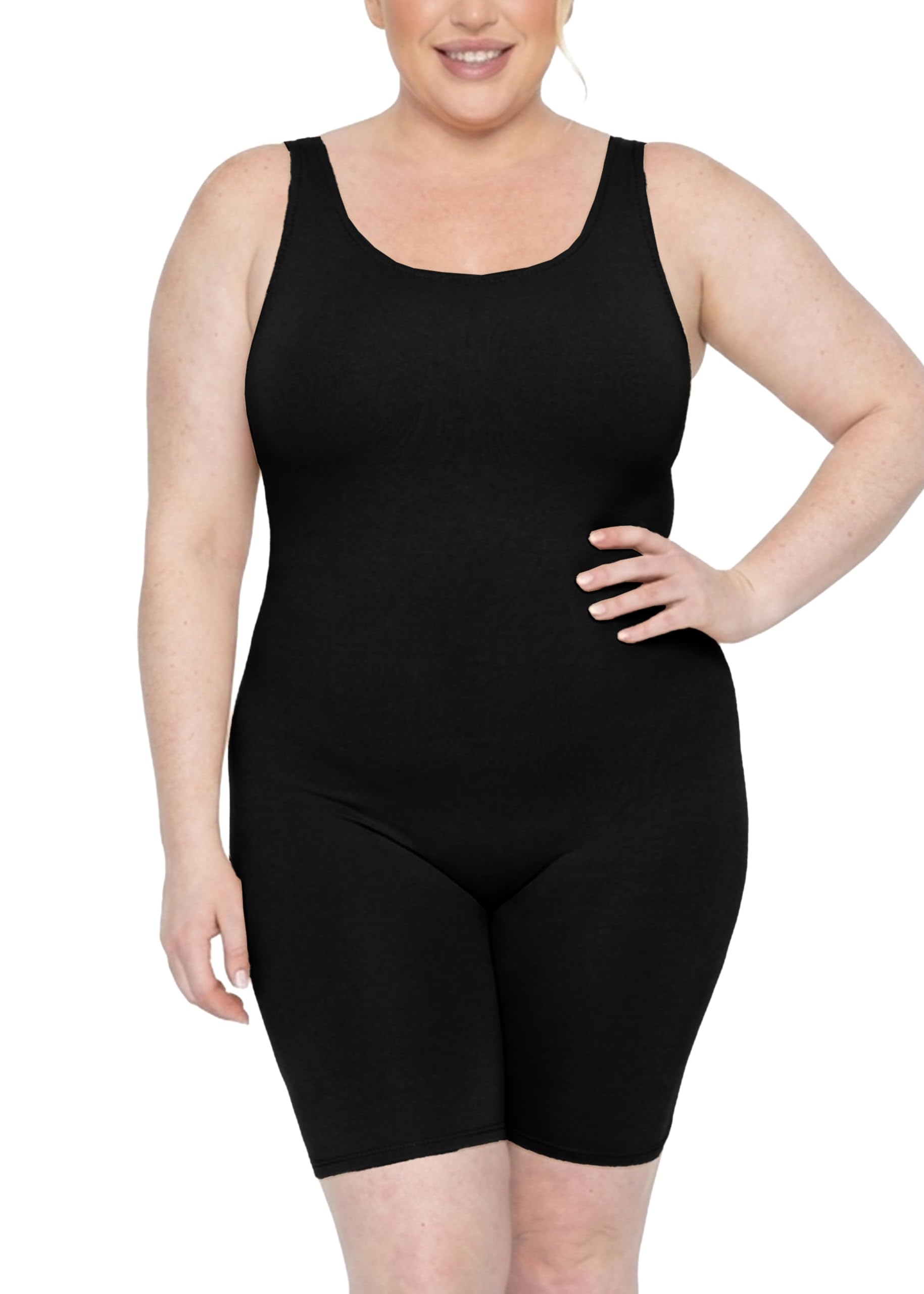 STRETCH IS COMFORT Women's Plus Size Teamwear Cotton Tank Unitard