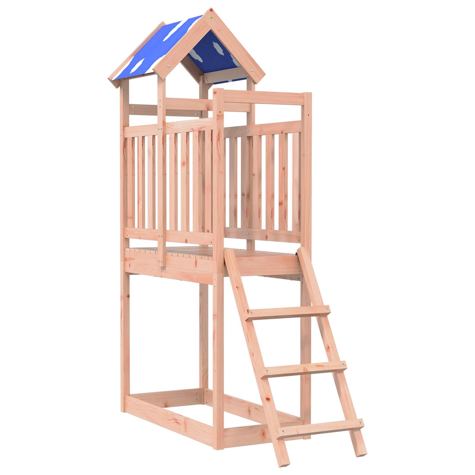 Spielturm für Garten aus massivem Douglasienholz, Kletterturm mit Zubehör, Outdoor Spielplatz für Kinder 52,5 x 110,5 x 215 cm