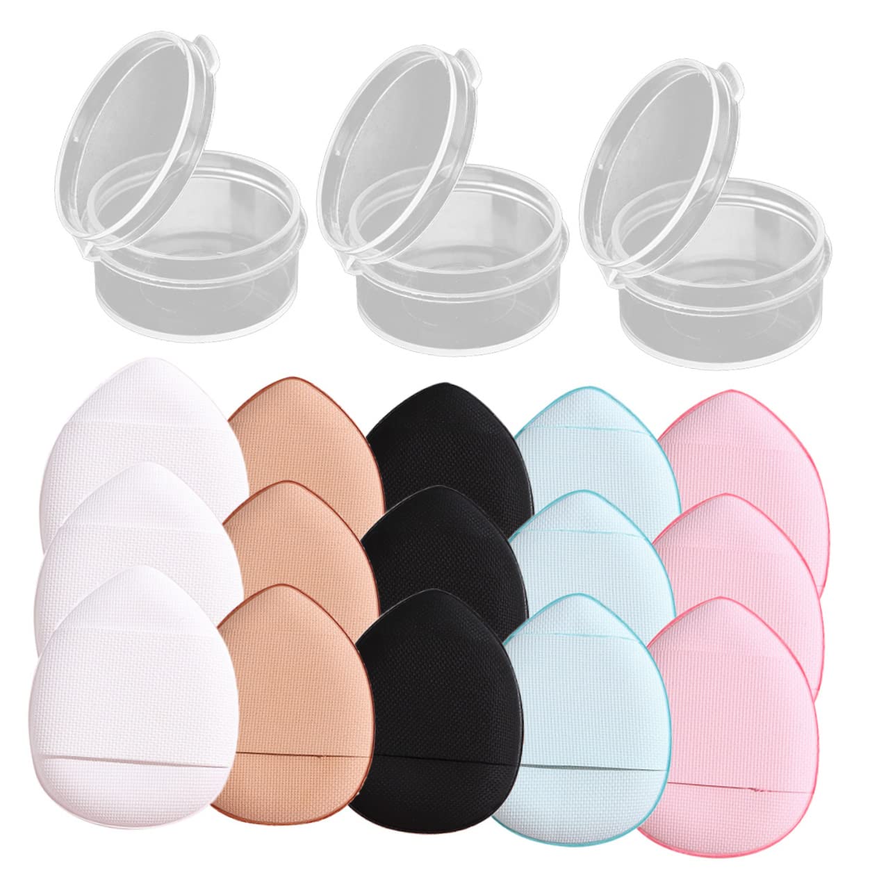 FOMIYES 15pcs Mini Fingertip Powder for Women Washable Facial Foundation Applicators Compact Makeup Supplies for Easy Application and Daily Care Includes Storage Boxes