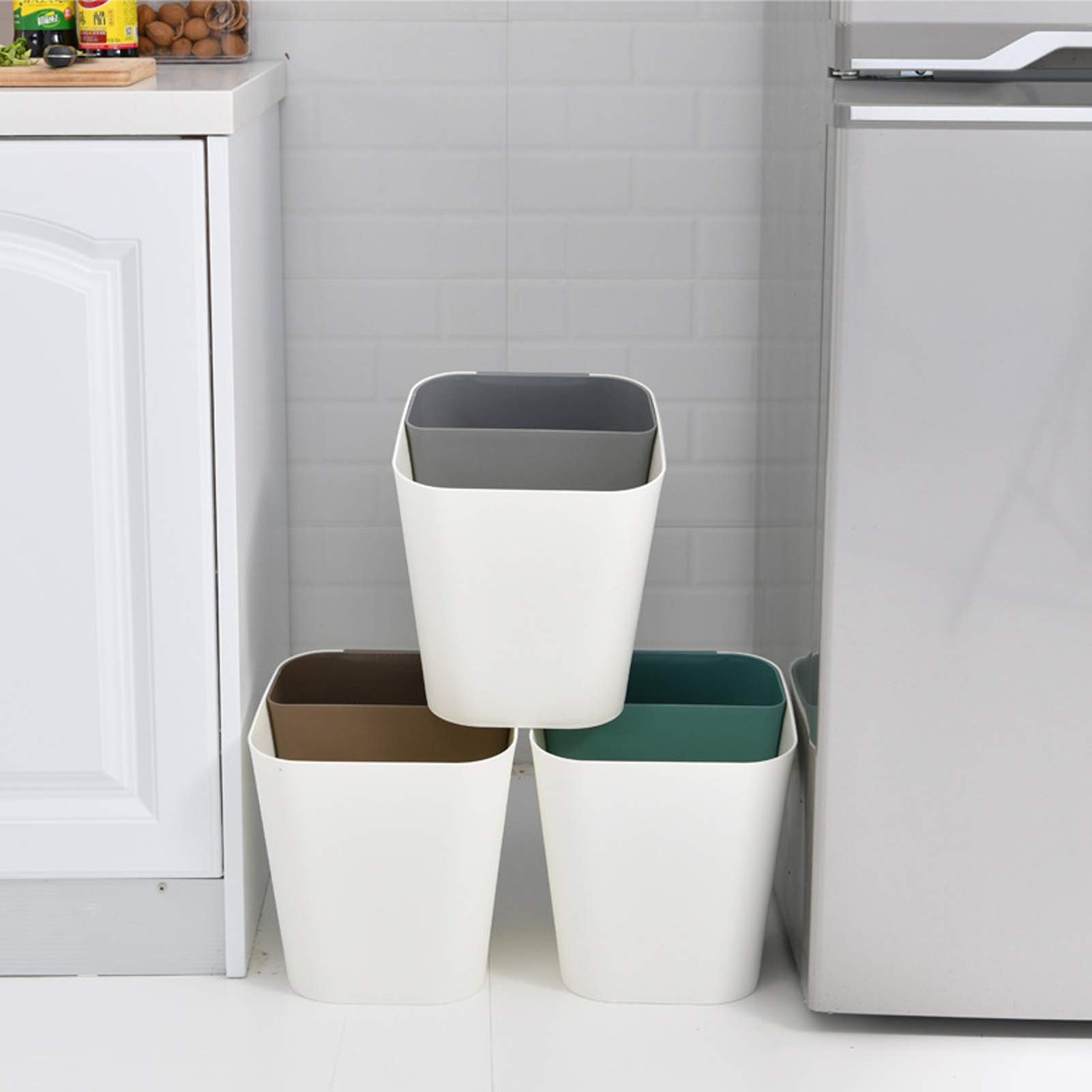 Corbeille De Bureau, Poubelle Tri Selectif,Bac Ordure Plastique, Facile À Utiliser Élégant Beau Design Résistant Aux Rayures, pour Chambre À Coucher, Salon, Cuisine