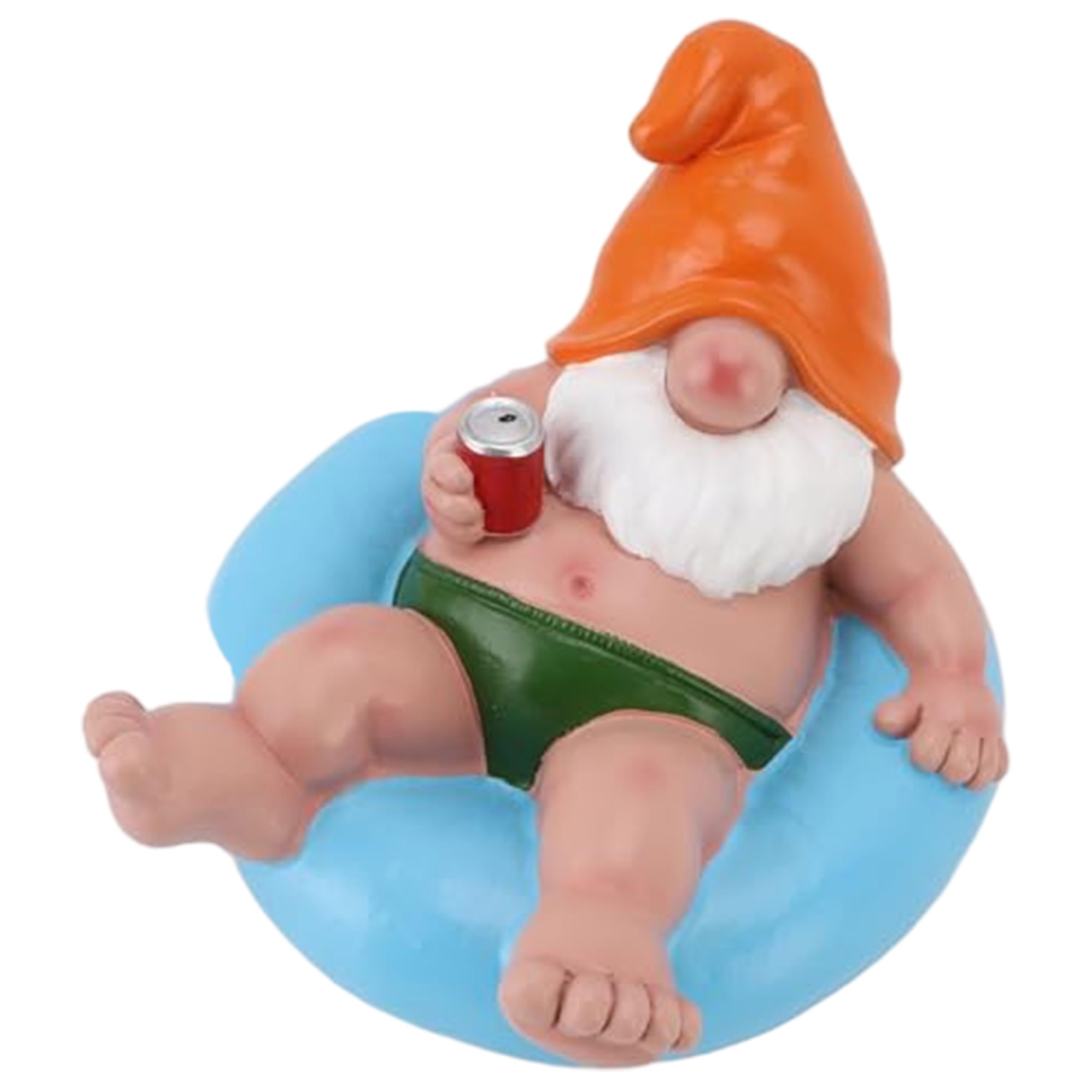 gnome garden decor: Funny Garden Gnomes, Floating Gnome Decor, Waterproof Resin Summer Figurine for Pool, Pond & Patio (Blue)