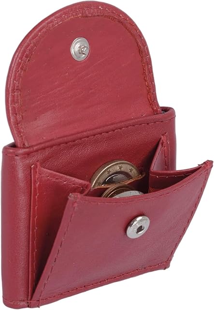 LEAS Bardzo mały portfel czerwony z prawdziwej skóry,, czerwony, 8x5,5cm, Mini portfel