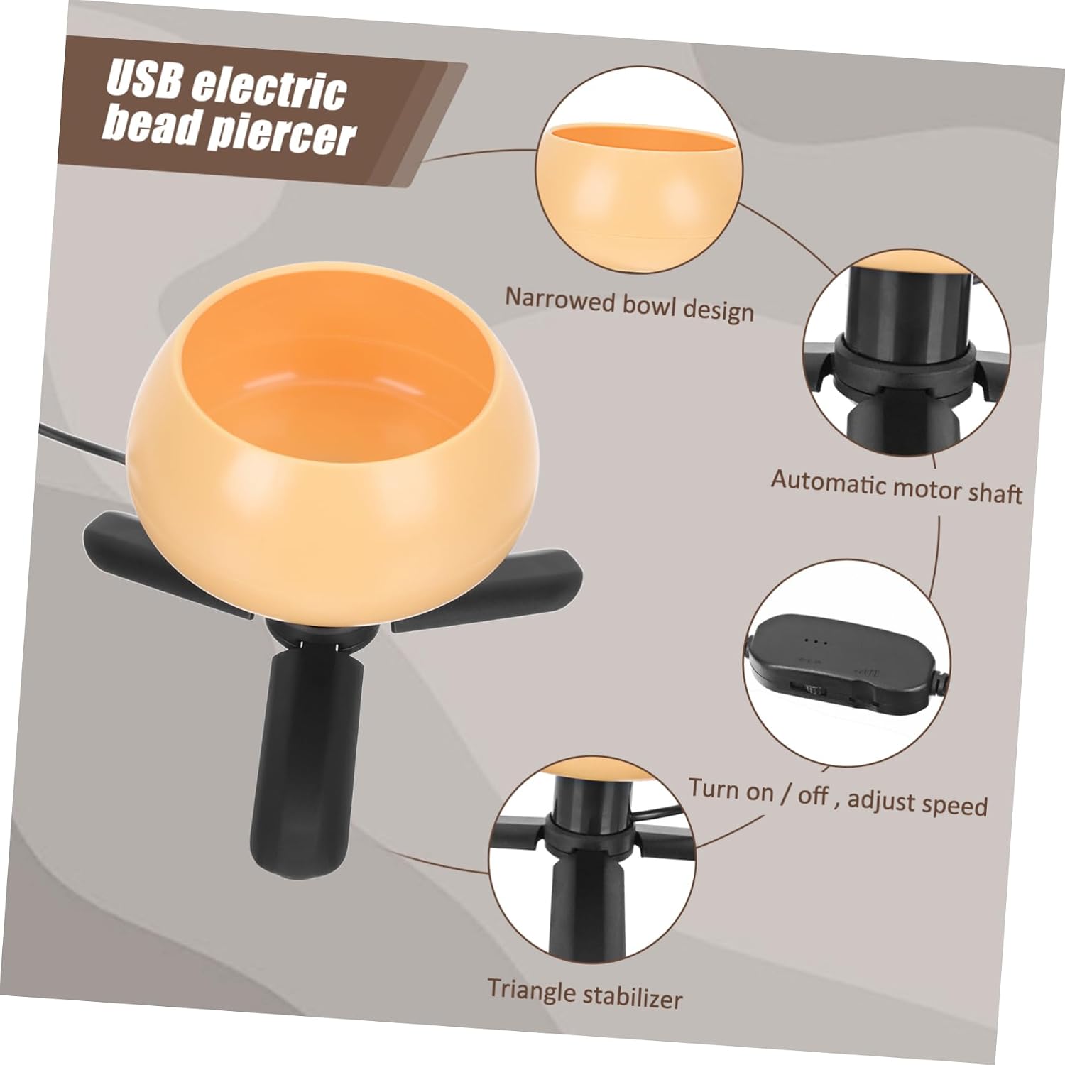 LOLIPPYY Electric Bead Threading Bowl for DIY Jewelry Making Bead Spinner Bowl Fuse