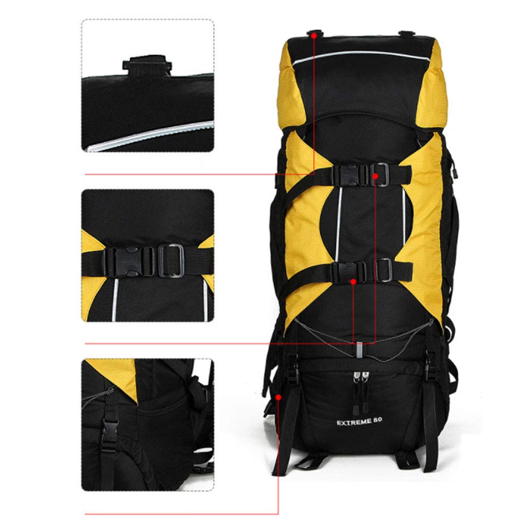 Senderismo Mochila 80L Bolsa de trekking resistente al agua liviana Mochila de deporte al aire libre duradera para escalada Montañismo Pesca Viajes Ciclismo Mujeres y Hombres