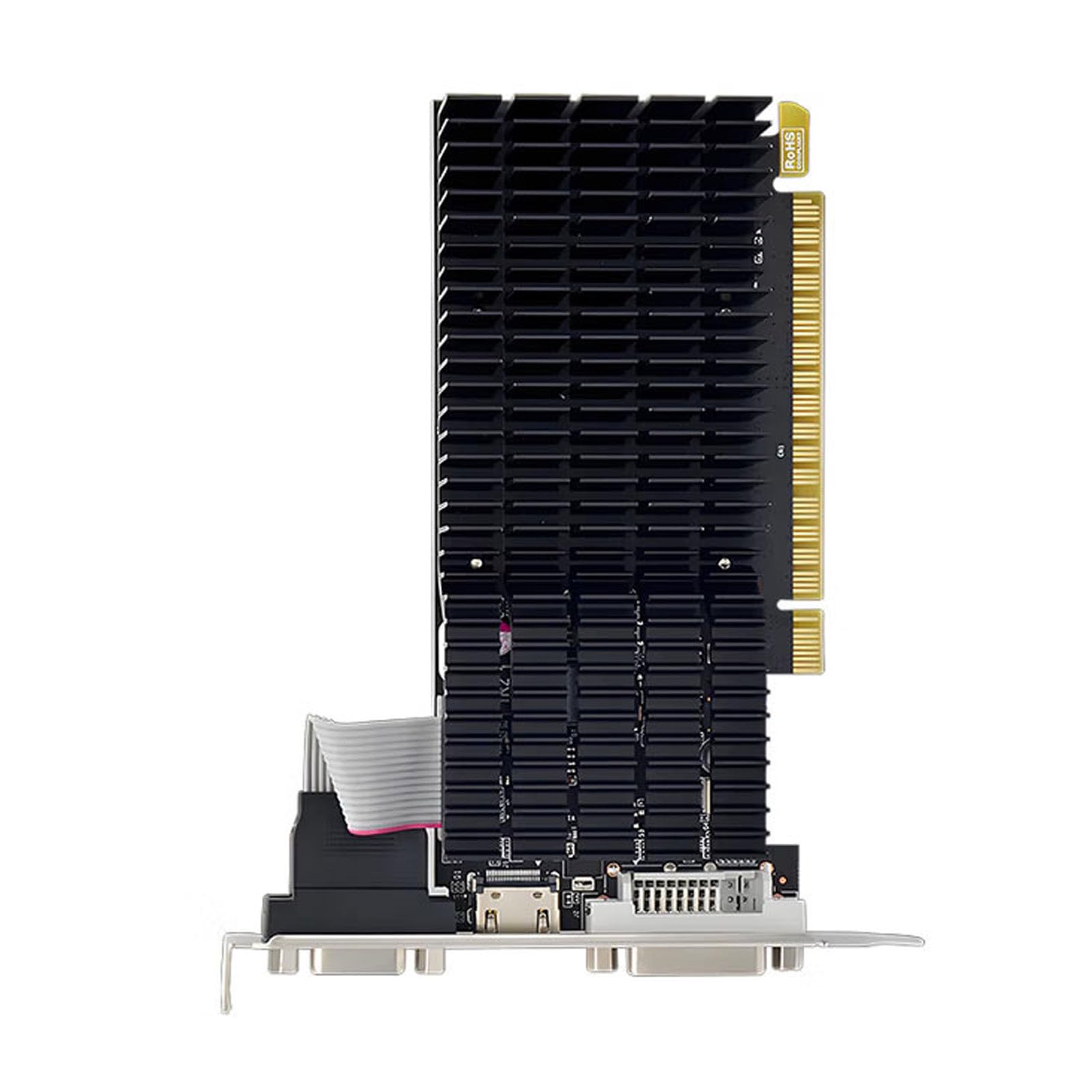 Garsent R5230 2G DDR3 Low-Profile-Grafikkarte, 160 Stream-Prozessoren, 64-Bit-Grafikkarte mit Einzellüfterkühlung, DVI-VGA-High-Definition-Multimedia-Schnittstelle für PC