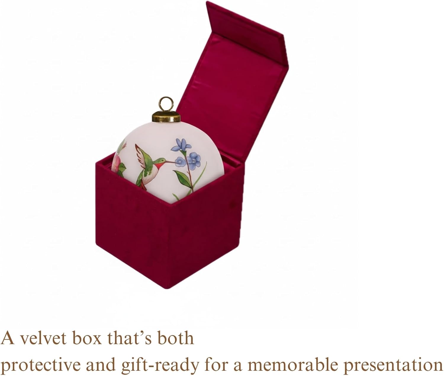 Hummingbird & Butterfly Ornament – Hand-Painted Glass Nature Keepsake, Spring Garden Decor for Bird & Butterfly Lovers, Includes Elegant Gift Box