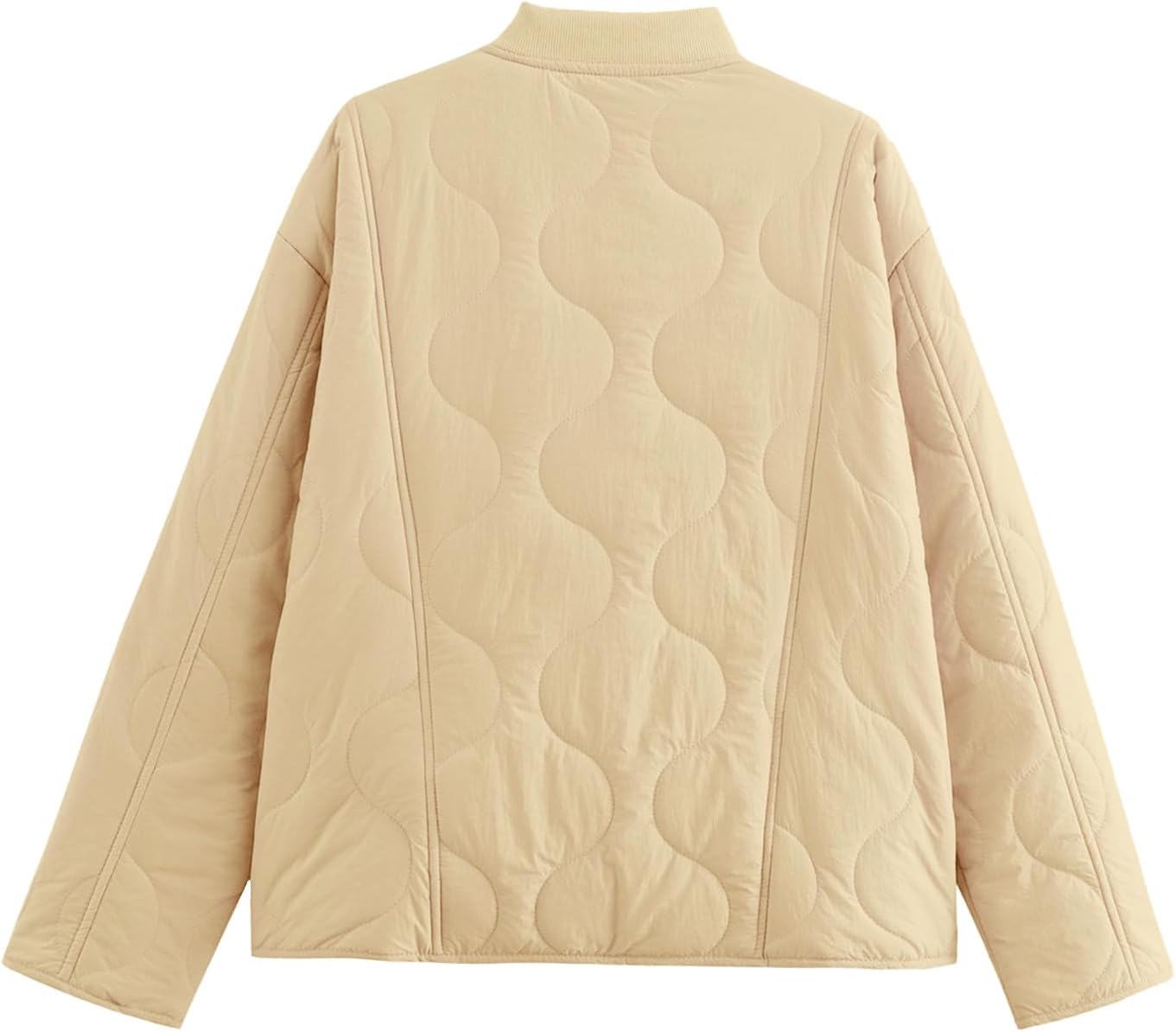 HOULENGS Womens Lightweight Quilted Jacket Casual Leopard Lined Puffer Outerwear Button Down Padded Bomber Coats with Pockets - Image 4