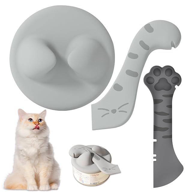 KUBDPQOR tapas de silicona, cuchara abrelatas, tapas para latas, mini espátula para alimentos en caja