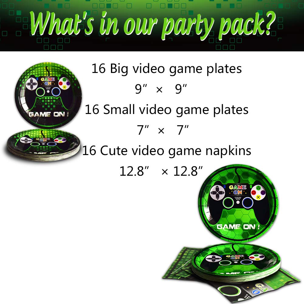 Buy WERNNSAI Game Party Supplies Kit Video Game Themed Party Packs
