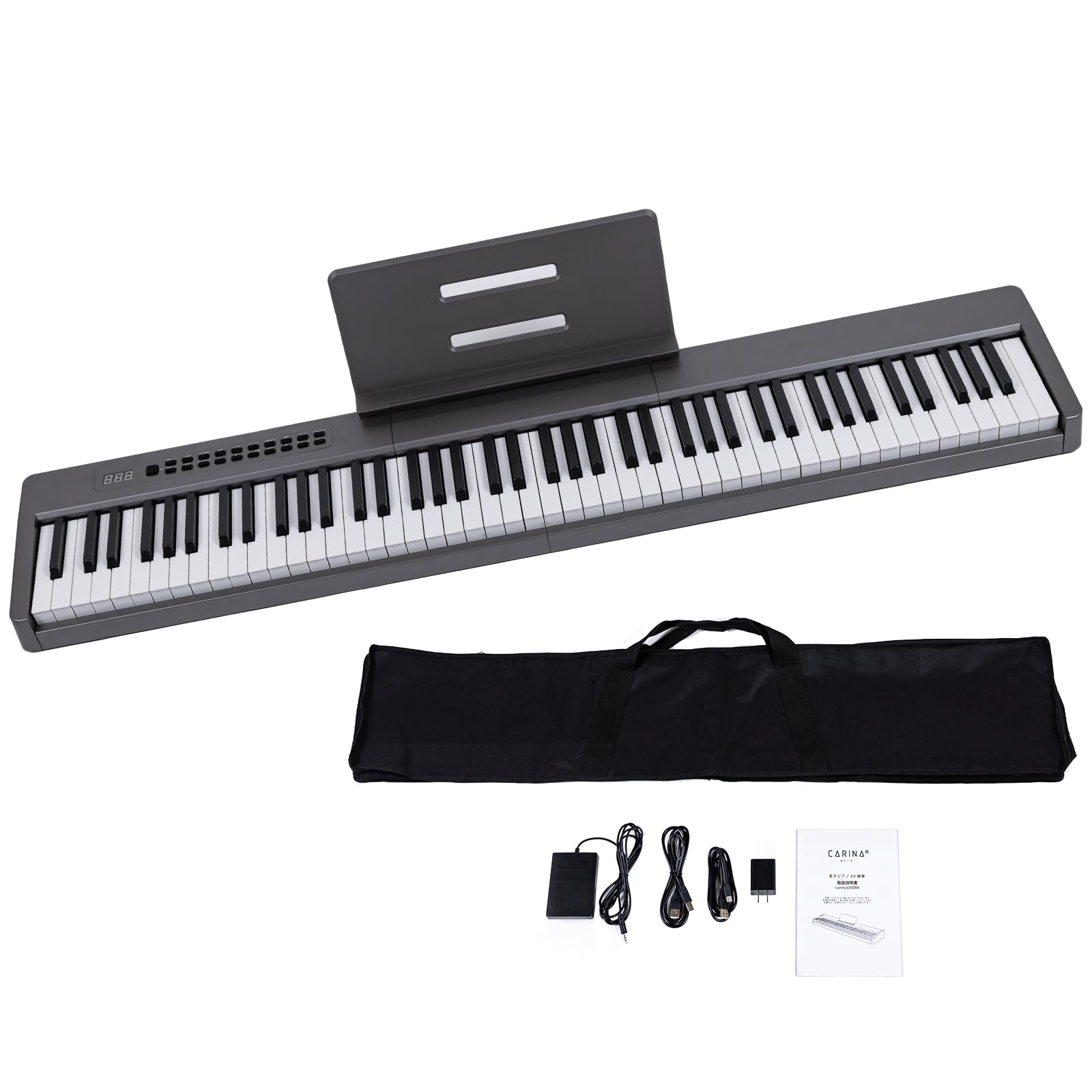 Amazon | Carina 電子ピアノ 88鍵盤 キーボード 軽量スリム 充電式