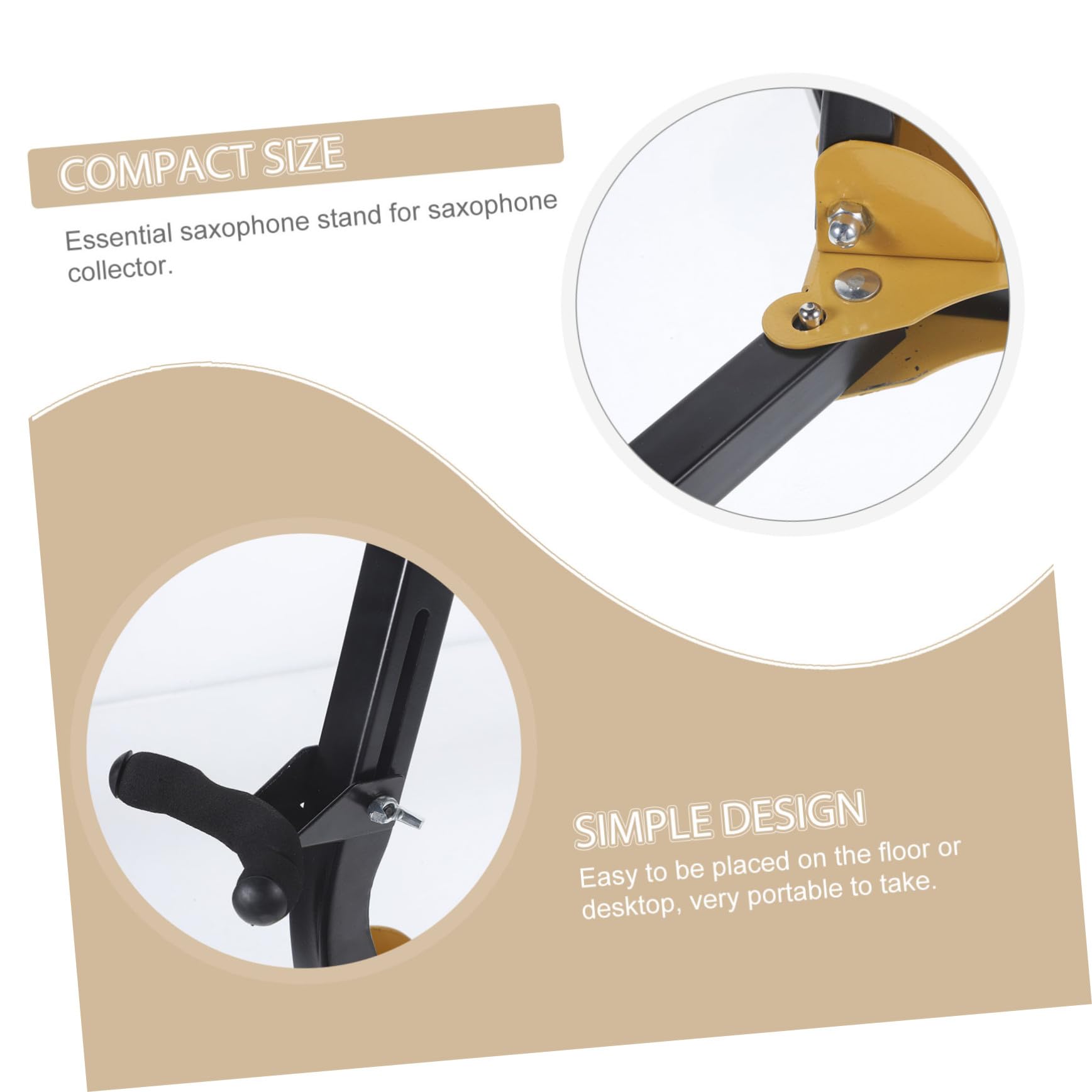 iplusmile Supporto Sassofono Pieghevole per Sax Tenore e Contralto e Portatile Stand Stabile e Leggero per Esposizione e Conservazione Strumenti Musicali