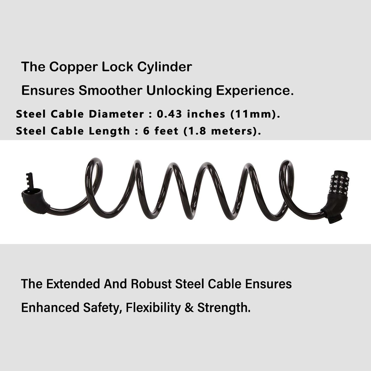 SEPOX 2PCS Large Combination Padlock & 2Pcs Pack 6FT Extra Long Cable Combination Bike Locks