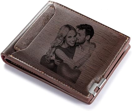 LanM Fathers Day Gifts Mens Wallets Personalized Photo Wallets for Father Custom Name Wallet for Dad Father Day Gifts for Grandfather Husband 2