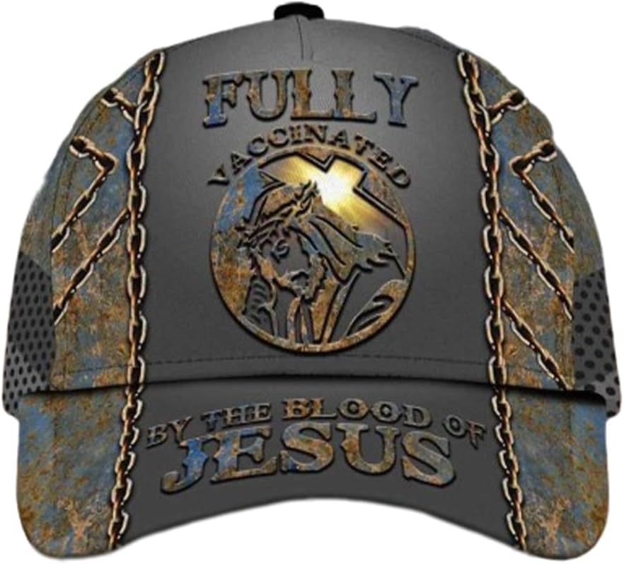 Personalized Name Fully Vaccinated By The Blood Of Jesus Cap Jesus Gift