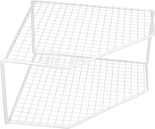 Luxshiny Estante esquinero de 2 niveles para cocina, organizador de esquina para encimera, estante de esquina para cocina, hogar, restaurante,