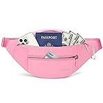 MAXTOP Large Fanny Pack Waist Purses for Women Trendy Cross body Bags with Adjustable Strap Passport Holder Bag for Theme Park Shopping Traveling Running (Hot Pink)