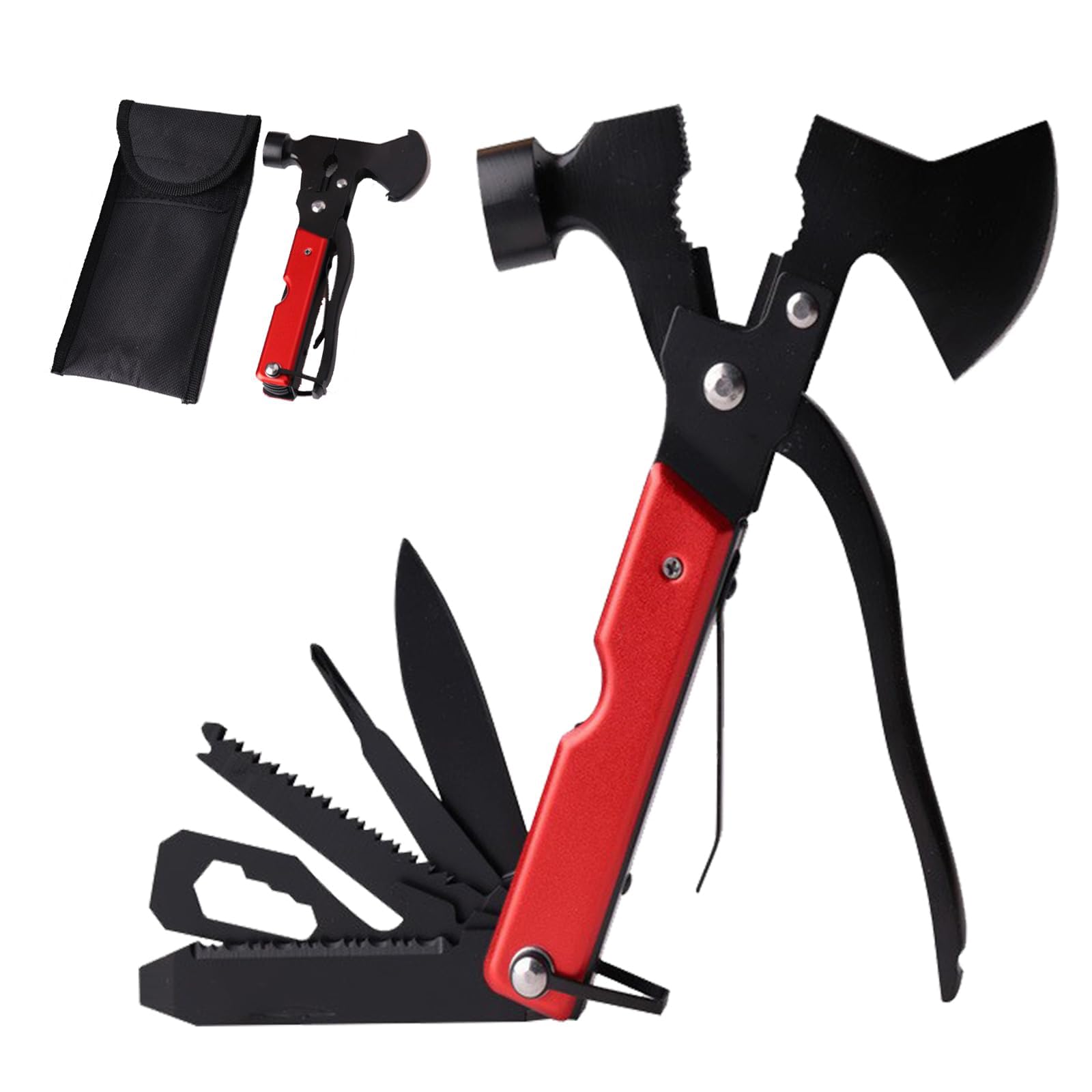 KASTWAVE 13-in-1 Multitool for Outdoor Adventures, Essential Camping and Hiking Gear with Knife, Axe, Pliers, and More, Portable Survival Tools for Men, Efficient Hunting and Camping Accessories