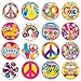 HOWAF 16pz Spille Hippie Accessori Hippie, Spille Feste a Tema Hippie Anni '60, Spille Groovy Hippie retrò Segno di Pace di Ritagli di Fiori per Costume Hippie Decorazioni Hippie Anni '60 '70 immagine