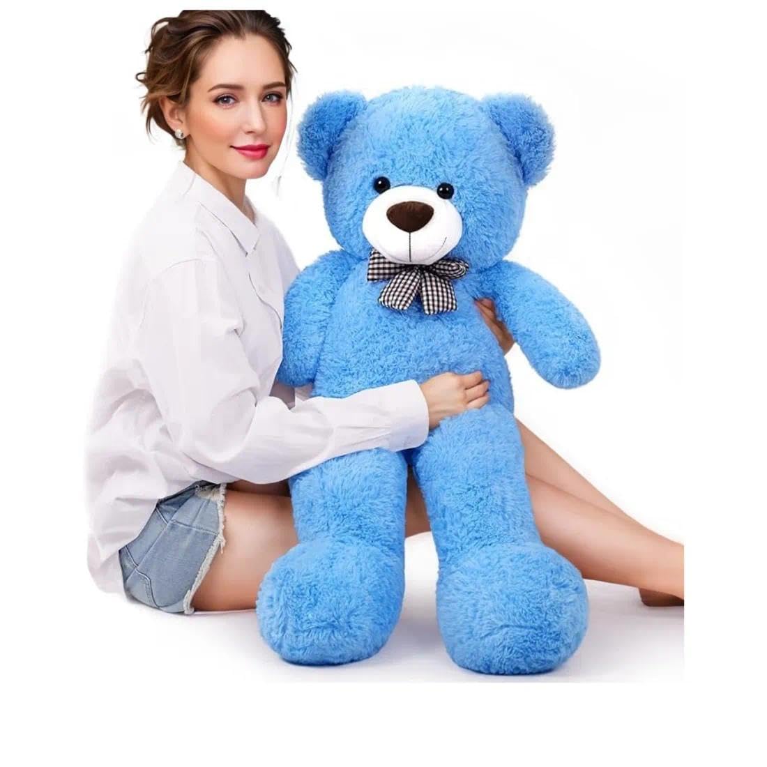 SNOWOLF Oso de Peluche Gigante de 120 cm - Oso de Peluche Grande para niños y Novia (Azul)