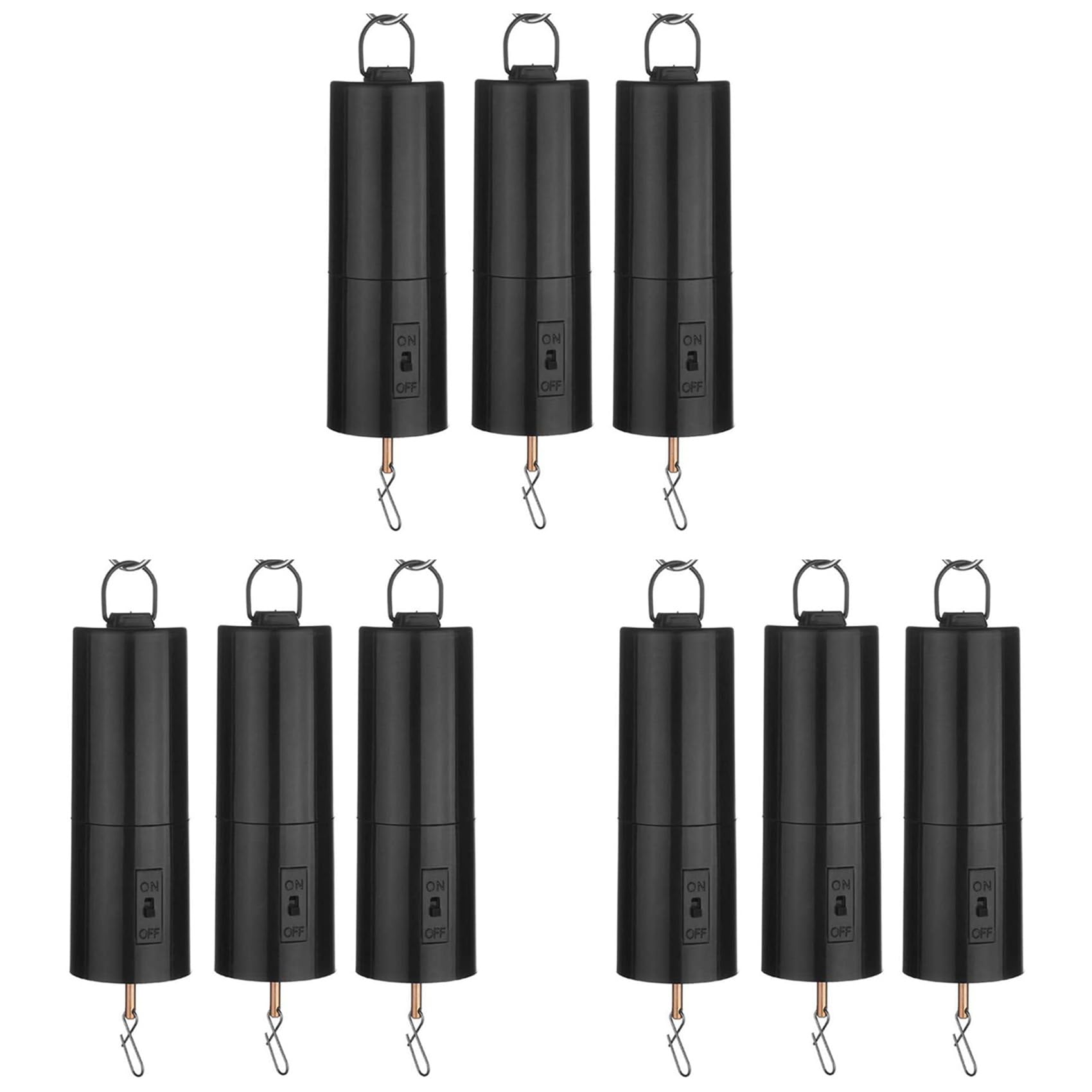 Jnchdghwa Hanging Black Rotating Motor for Spinner and Wind Chime Garden Decoration Accessories, Not Including Battery 9 Pack
