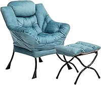 Vista 15 de HollyHOME - Silla perezosa con otomano plegable, sillón de ocio acentuado y cómodo, taburete plegable con reposapiés, sofá de ocio y silla