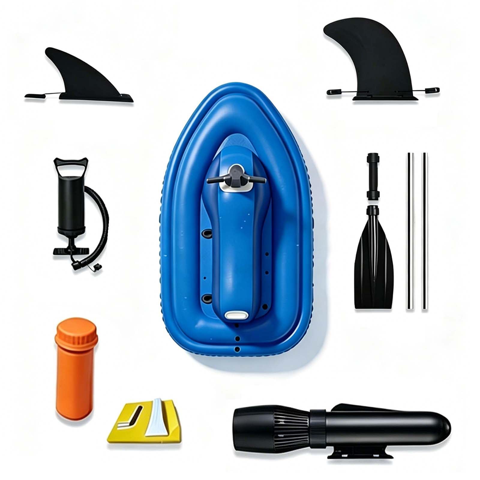 QFGain Electric Inflatable Kayak with 500W Detachable Thruster, 10-Speed Underwater Scooter for Adults, Diving, SUP, Pool and Lake Adventures Boat+500W10A