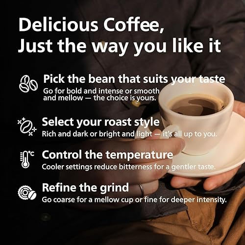 Philips 2200 Series Bean to Cup Coffee Machine - 2 Coffee Varieties, Classic Milk Frother & Cappuccino Maker, Quick-to-Clean, Ceramic Grinder, Fully Automatic Espresso machine - Black (EP2220/10) - 9