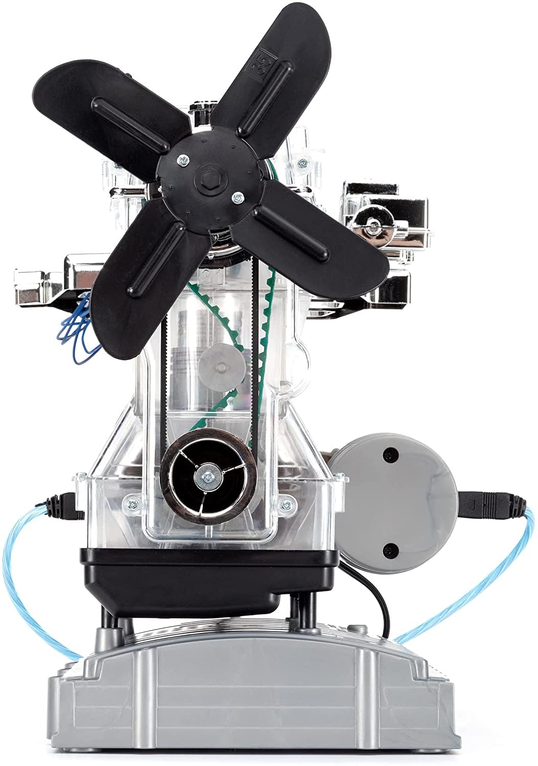 Franzis 67157-Der große Technikbausatz Hybridmotor, originalgetreuer Motorbausatz im Maßstab 1:3, inkl. Soundmodul und 86-seitigem Begleitbuch, Transparent, Mehrfarbig