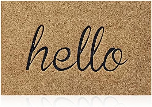AOAOPQ Hello Door Mat Welcome Mat Outdoor Non-slip Doormat Indoor for Entryway Front Back Doormats Kitchen Hallway Easy to Clean Entrance Mats Black