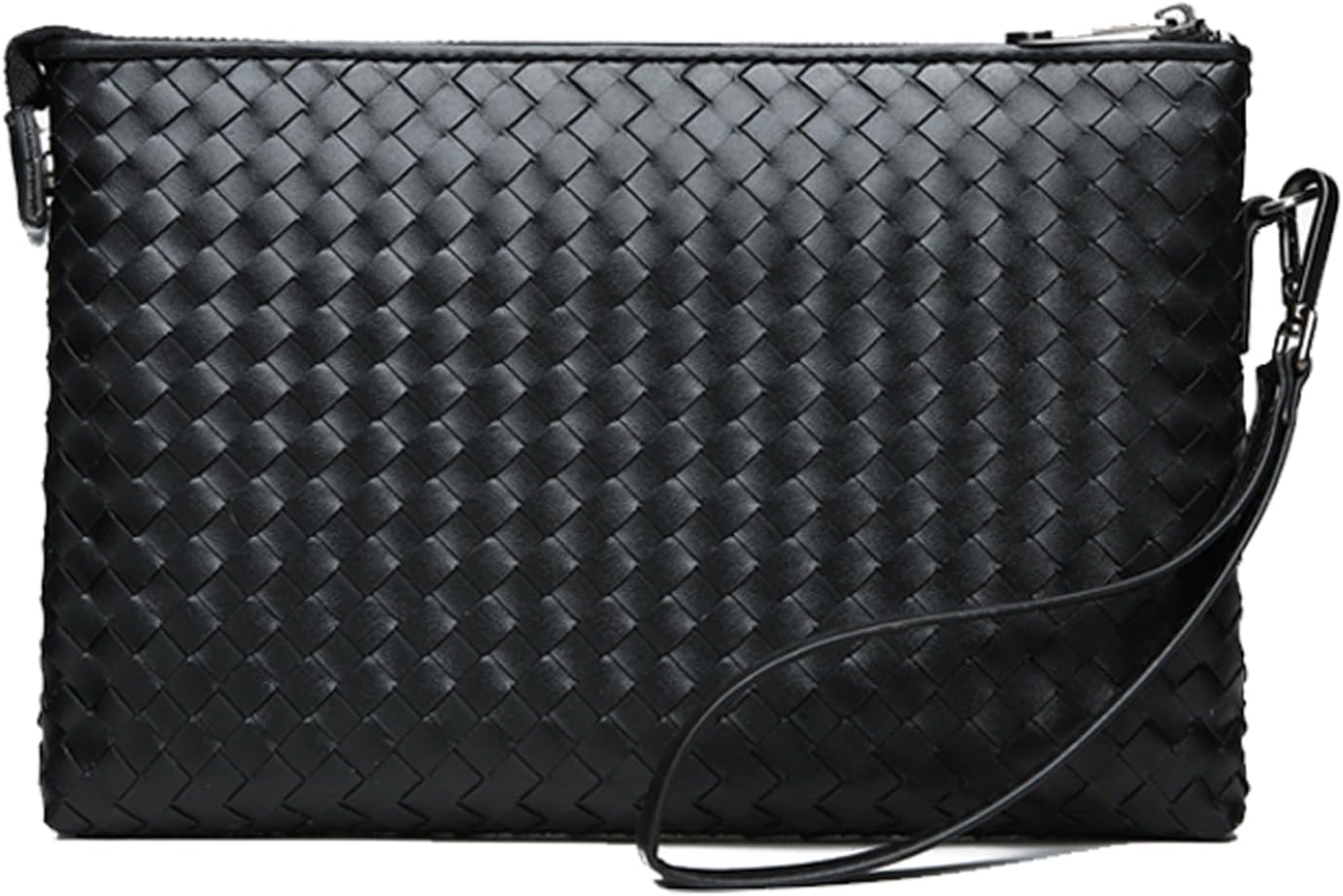 Men's Wallet Leather-Woven Men's Handbag Soft Envelope Clutch Business-Chic Horizontal Style for Men